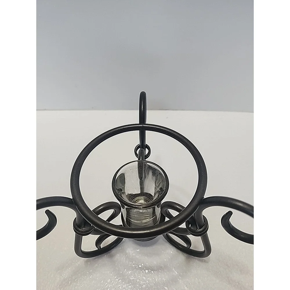 Party Light Wrought Iron Candle Or Wax Melting Base‎ Decorative Scroll Accents
